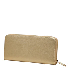 フルラ バビロン ラウンドファスナー 長財布 ゴールド レザー レディース Furla 【中古】