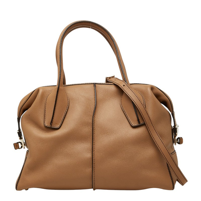 トッズ Dスタイリング トートバッグ ショルダーバッグ 2WAY ベージュ系 レザー レディース TOD’S 【中古】