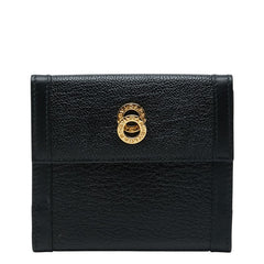 ブルガリ ドッピオトンド 三つ折り財布 Wホック ブラック レザー メンズ BVLGARI 【中古】