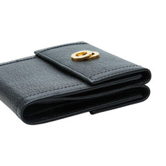 ブルガリ ドッピオトンド 三つ折り財布 Wホック ブラック レザー メンズ BVLGARI 【中古】