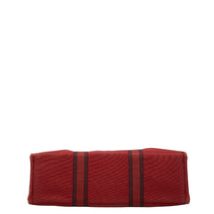 エルメス フールトゥGM トートバッグ ハンドバッグ レッド コットン レディース HERMES 【中古】
