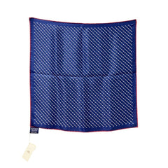 エルメス カレ45 Hジオメトリック スカーフ ネイビー レッド シルク レディース HERMES 【中古】