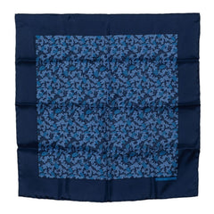 エルメス カレ45 プチカレ ガヴロッシュ Grape Vines グレープバイン ハンカチ スカーフ ネイビー ブルー シルク レディース HERMES 【中古】