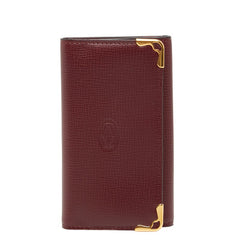 カルティエ マストライン キーケース ワインレッド レザー レディース CARTIER 【中古】
