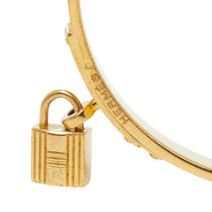 エルメス ケリー バングル ゴールド ブラック メッキ アリゲーターマット クロコダイル レディース HERMES 【中古】