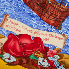 エルメス カレ90 Christophe Colomb decouvre 1 Amerique 12 Octobre 1492 コロンブス アメリカ大陸発見 スカーフ マルチカラー シルク レディース HERMES 【中古】