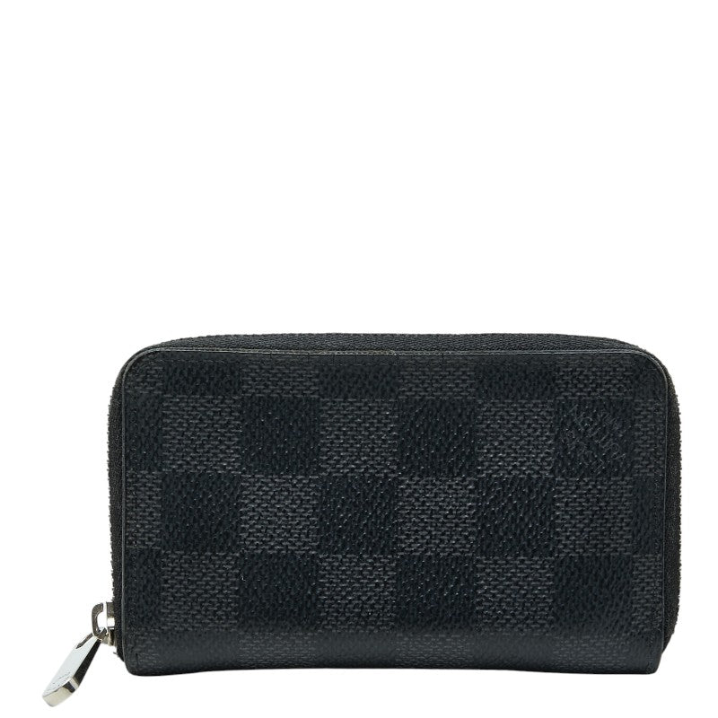 ルイ ヴィトン ダミエ グラフィット ジッピー コインパース コインケース 小銭入れ N63076 ブラック PVC レザー メンズ LOUIS VUITTON 【中古】