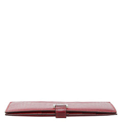 エルメス ベアン クラシック 長財布 □I 2005 レッド シルバー金具 アリゲーター レディース HERMES 【中古】