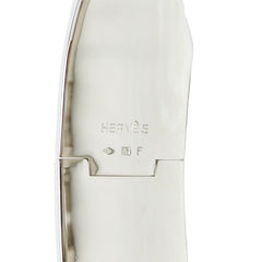 エルメス クリッククラックGM エナメルブレスレット バングル シルバー ホワイト メタル レディース HERMES 中古