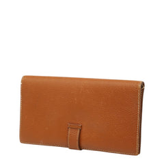 エルメス ベアン クラシック 長財布 ブラウン ゴールド金具 レザー レディース HERMES 中古