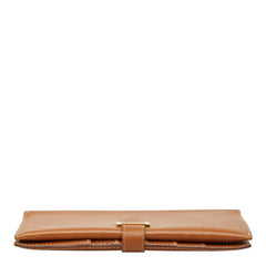 エルメス ベアン クラシック 長財布 ブラウン ゴールド金具 レザー レディース HERMES 中古