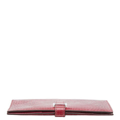 エルメス ベアンスフレ 長財布 ピンク レッド系 シルバー金具 アリゲーター レディース HERMES 中古