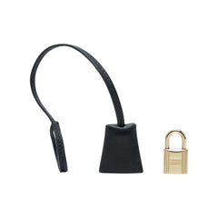 エルメス カデナ 南京錠 クロシェット キー 鍵×2 セット ゴールド ブラック メッキ レザー レディース HERMES 中古