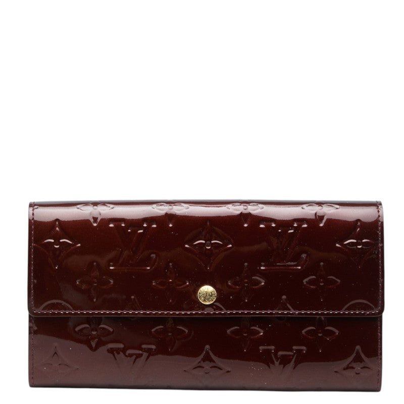 ルイ ヴィトン モノグラム ヴェルニ ポルトフォイユ サラ 長財布 パープル パテントレザー レディース LOUIS VUITTON 中古