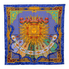 エルメス カレ90 CARPE DIEM 今日一日を楽しむ スカーフ 大判 ブルー マルチカラー シルク レディース HERMES 中古
