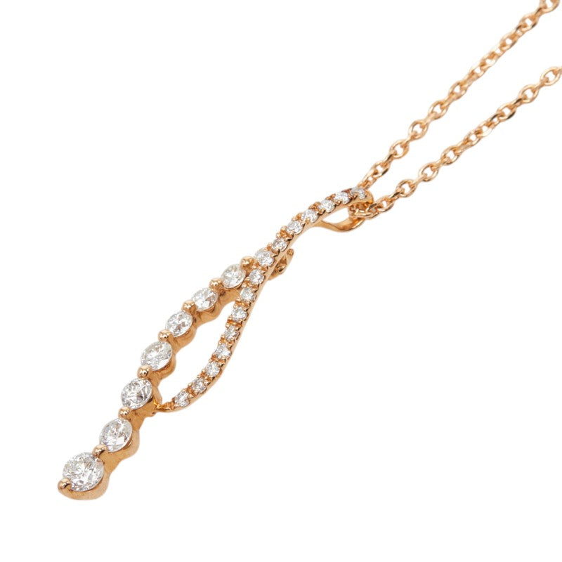 スタージュエリー K18PG ピンクゴールド ダイヤ0.25ct ペンダント ネックレス レディース STAR JEWELRY 中古