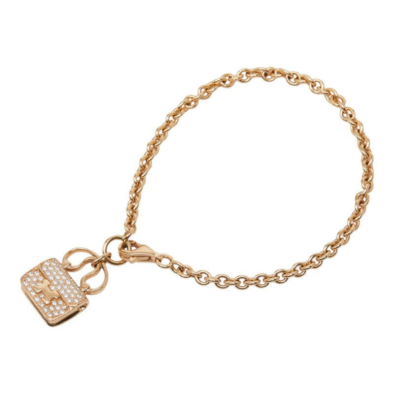 エルメス K18PG ピンクゴールド 750 ダイヤ0.58ct アミュレット コンスタンス ST ブレスレット レディース HERMES 中古