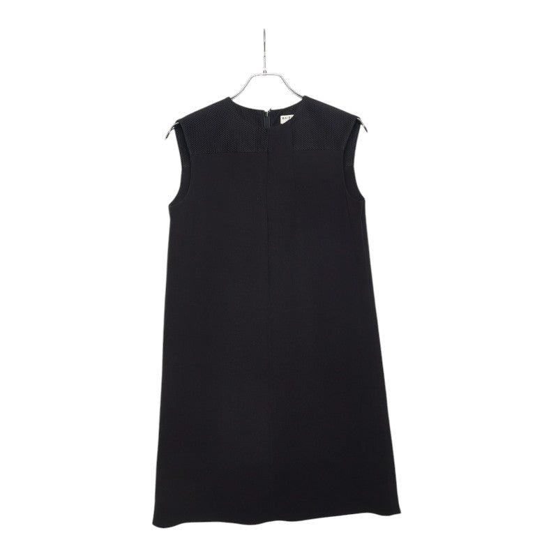 バレンシアガ ノースリーブ ワンピース サイズ36 358523 ブラック シルク コットン レディース BALENCIAGA 【中古】