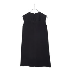 バレンシアガ ノースリーブ ワンピース サイズ36 358523 ブラック シルク コットン レディース BALENCIAGA 【中古】