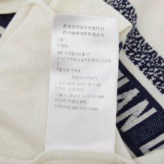 ディオール ロゴライン ジャージー クルーネック 半袖Tシャツ カットソー 143T04A4043 ホワイト ネイビー系 コットン レディース Dior 中古