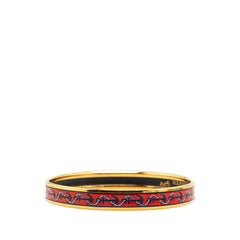 エルメス エマイユPM 七宝焼き バングル ゴールド レッド メッキ レディース HERMES 【中古】