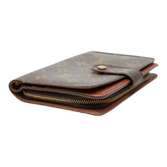 ルイ ヴィトン モノグラム ポルトパピエ 二つ折り財布 M61207 ブラウン PVC レザー レディース LOUIS VUITTON 【中古】