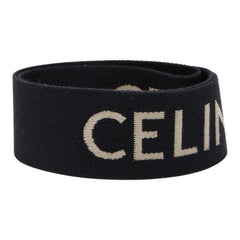 セリーヌ ロゴ ショルダーストラップ ブラック キャンバス レザー レディース CELINE 【中古】