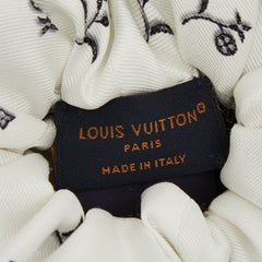 ルイ ヴィトン シュシュ フルール ピケ ヘアアクセサリー ヘアゴム M96838 ホワイト シルク レディース LOUIS VUITTON 【中古】