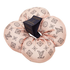 ルイ ヴィトン シュシュ フルール ローンド ヘアアクセサリー ヘアゴム M96840 ピンク ブラック シルク レディース LOUIS VUITTON 【中古】