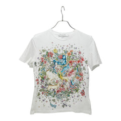 ディオール コンステレーション 花 フラワー 星座 プリント 半袖 Tシャツ サイズXS 243T12A4456 ホワイト マルチカラー コットン 麻・リネン レディース Dior 中古