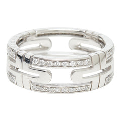 ブルガリ パレンテシ リング 指輪 #60 K18WG ホワイトゴールド 750 ダイヤモンド レディース BVLGARI 【中古】