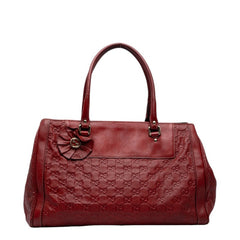 グッチ グッチシマ インターロッキングG トートバッグ ショルダーバッグ 190246 レッド レザー レディース GUCCI 中古