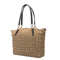 コーチ シグネチャー トートバッグ ショルダーバッグ 2WAY F36722 ベージュ キャンバス レザー レディース COACH 中古