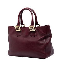 フェンディ FFロゴ ハンドバッグ ショルダーバッグ 2WAY ボルドー レザー レディース FENDI 中古