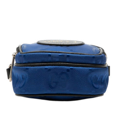 グッチ オフ ザ グリッド 斜め掛け ショルダーバッグ 643882 ブルー ブラック ナイロン レザー レディース GUCCI 【中古】