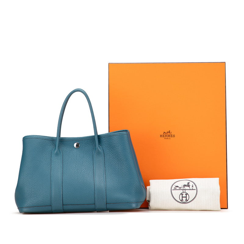 エルメス ガーデンパーティTPM ハンドバッグ ブルー系 シルバー金具 ネゴンダ レディース HERMES 【中古】
