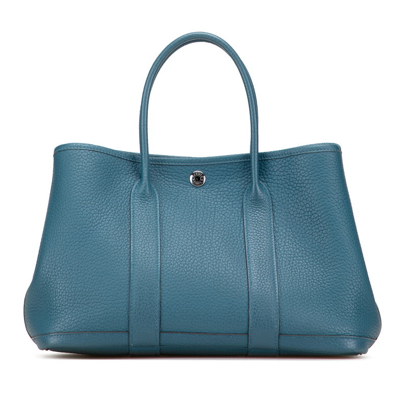 エルメス ガーデンパーティTPM ハンドバッグ ブルー系 シルバー金具 ネゴンダ レディース HERMES 【中古】