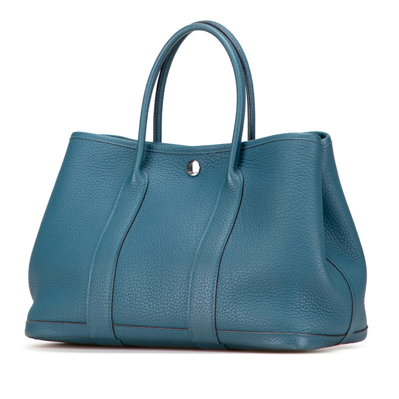 エルメス ガーデンパーティTPM ハンドバッグ ブルー系 シルバー金具 ネゴンダ レディース HERMES 【中古】