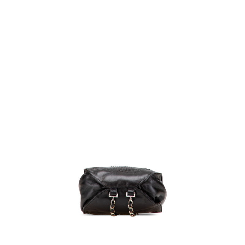 シャネル ココマーク チェーン リュック バックパック ブラック ラムスキン レディース CHANEL 【中古】