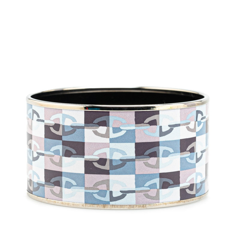 エルメス エマイユTGM シェーヌダンクル 七宝焼き ブレスレット ブルー シルバー メタル レディース HERMES 【中古】