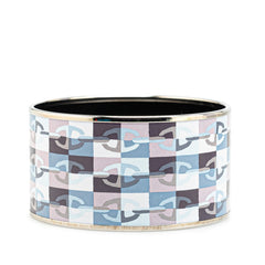 エルメス エマイユTGM シェーヌダンクル 七宝焼き ブレスレット ブルー シルバー メタル レディース HERMES 【中古】