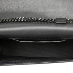 サンローラン YSLロゴ スター 星 ハート 斜め掛け チェーン ショルダーバッグ 364051 ブラック レザー レディース SAINT LAURENT 中古