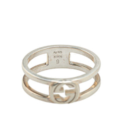 グッチ インターロッキングG オープンバンド リング 指輪 #9 SV925 シルバー レディース GUCCI 【中古】