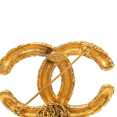 シャネル ヴィンテージ ココマーク 溶岩 フリンジ ブローチ ゴールド メッキ レディース CHANEL 【中古】