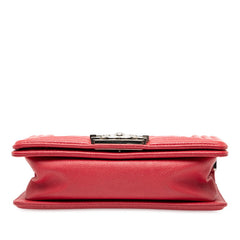 シャネル ココマーク ボーイシャネル チェーン ショルダーバッグ レッド キャビアスキン レディース CHANEL 【中古】