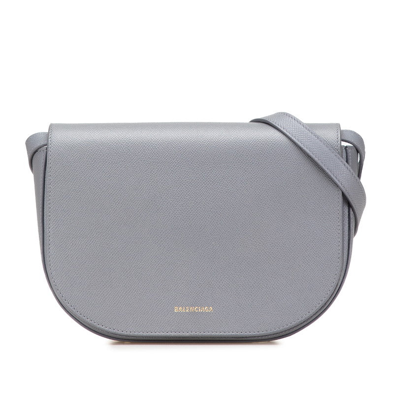 バレンシアガ ヴィル デイバッグ 斜め掛け ショルダーバッグ 542207 グレー レザー レディース BALENCIAGA 【中古】
