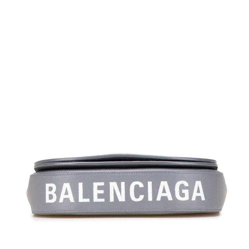 バレンシアガ ヴィル デイバッグ 斜め掛け ショルダーバッグ 542207 グレー レザー レディース BALENCIAGA 【中古】