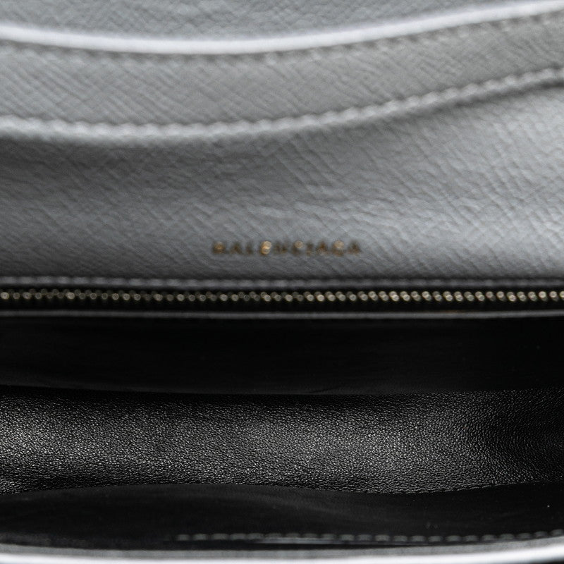 バレンシアガ ヴィル デイバッグ 斜め掛け ショルダーバッグ 542207 グレー レザー レディース BALENCIAGA 【中古】