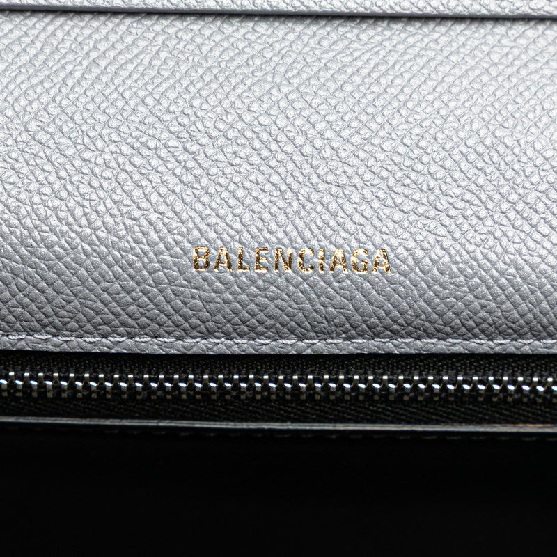 バレンシアガ ヴィル デイバッグ 斜め掛け ショルダーバッグ 542207 グレー レザー レディース BALENCIAGA 【中古】