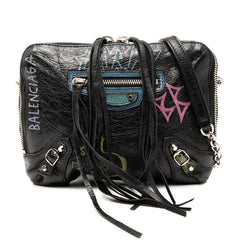 バレンシアガ グラフィティ チェーン ショルダーバッグ 500800 ブラック レザー レディース BALENCIAGA 【中古】